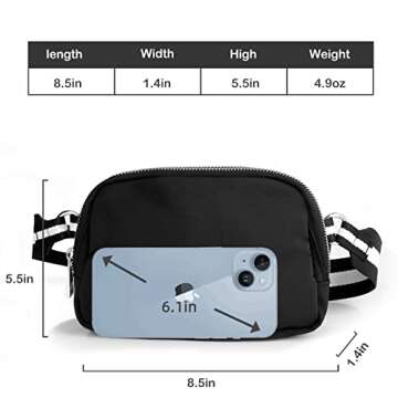Fanny Pack, Belt Bag for Women and Men, Adjustable Shoulder Strap Waist Bag for Outdoor Workout, Travel, Hiking Cycling, Fitness, etc.
