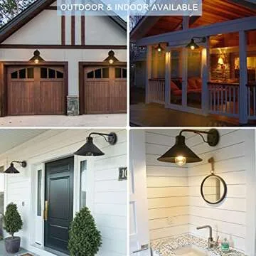 VICTOGATE 2 Pack Outdoor Wall Lights Wall Mount for House, Porch Light Fixtures, Matte Black Modern Farmhouse Outdoor Wall Sconce, Classic Barn Lights Outdoor & Indoor-E26 Socket