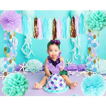 Mermaid Party Decorations for Baby Shower and Birthdays