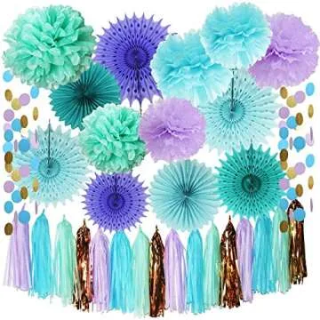 Mermaid Party Decorations for Baby Shower and Birthdays