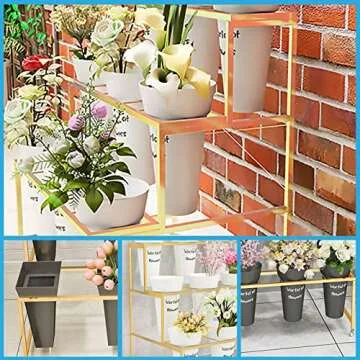 Flower Display Stand with 12 Buckets for Indoor to Outdoor