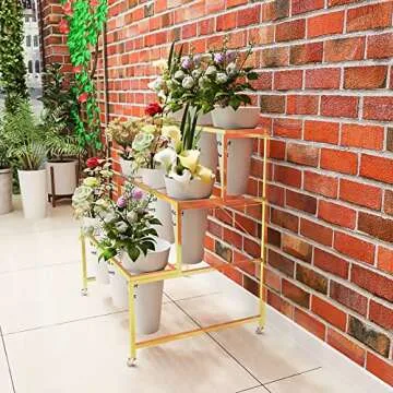 Flower Display Stand with 12 Buckets for Indoor to Outdoor