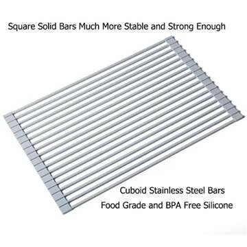 Ahyuan Large Silicone Over Sink Dish Drying Rack 20.5''