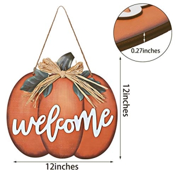 Jetec Pumpkin Welcome Sign for Fall & Thanksgiving