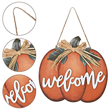 Jetec Pumpkin Welcome Sign for Fall & Thanksgiving