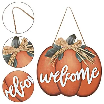 Jetec Pumpkin Welcome Sign for Fall & Thanksgiving