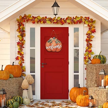 Jetec Pumpkin Welcome Sign for Fall & Thanksgiving