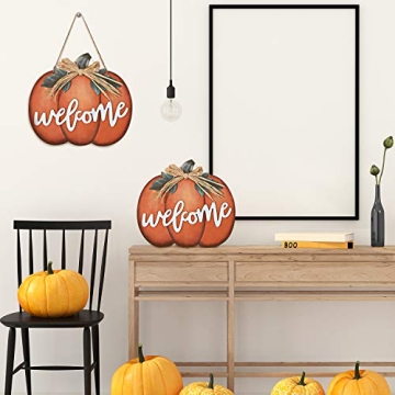 Jetec Pumpkin Welcome Sign for Fall & Thanksgiving