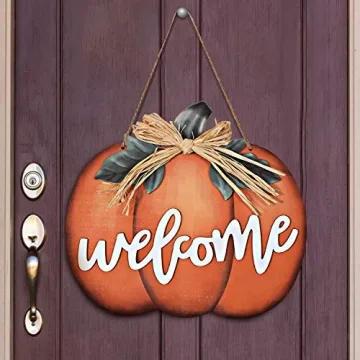 Jetec Pumpkin Welcome Sign for Fall & Thanksgiving