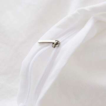 Dreaming Wapiti Duvet Cover King,Washed Microfiber King Size Duvet Cover Set,Solid Color - Soft and Breathable with Zipper Closure & Corner Ties (White, King)