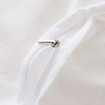 Dreaming Wapiti Duvet Cover King,Washed Microfiber King Size Duvet Cover Set,Solid Color - Soft and Breathable with Zipper Closure & Corner Ties (White, King)