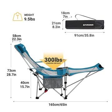 FUNDANGO Portable Reclining Camping Chair for Outdoors