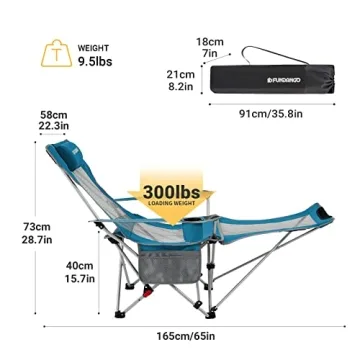 FUNDANGO Portable Reclining Camping Chair for Outdoors