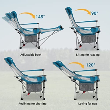 FUNDANGO Portable Reclining Camping Chair for Outdoors