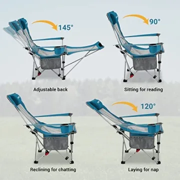 FUNDANGO Portable Reclining Camping Chair for Outdoors