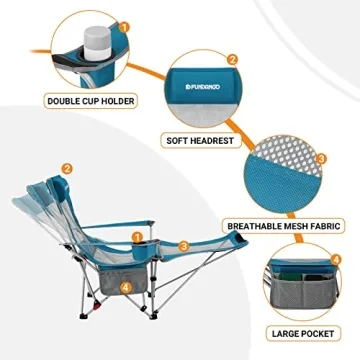 FUNDANGO Portable Reclining Camping Chair for Outdoors