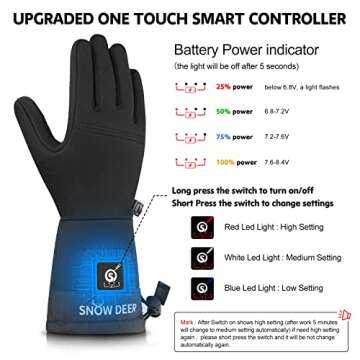 Heated Glove Liners - Rechargeable Battery Warm Gloves