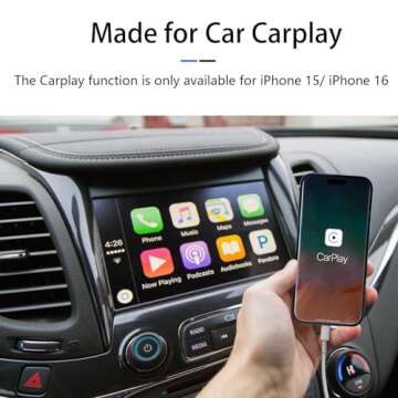 Car Carplay Cable for iPhone 15/16, USB A to USB C Cable Compatible for iPhone 15/16,15 Pro Max/15 P...