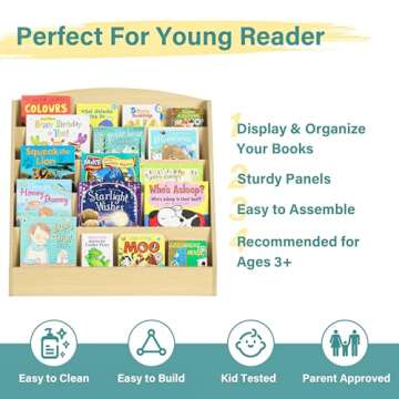 TOETOL Kids 5-Tier Bookshelf for Playrooms or Classrooms