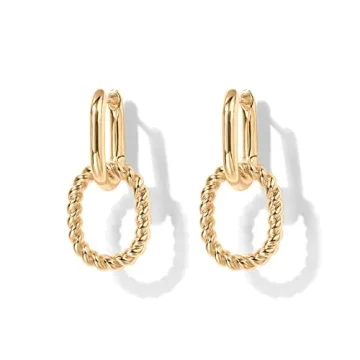Stylish Sustainable PAVOI 14K Gold Convertible Earrings
