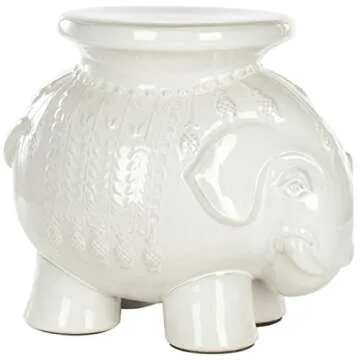 Charming Elephant Garden Stool | Multi-Functional Ceramic Accent