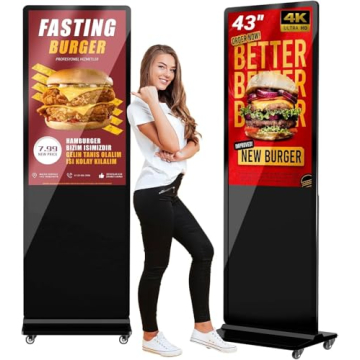 JASZDOT Digital Signage Display, Touchscreen Digital Kiosks & Interactive Displays 4K LCD Totem Floo...