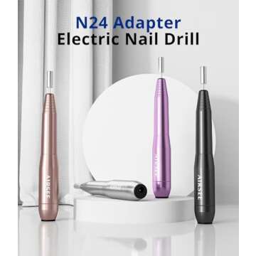 AIRSEE Electric Nail Drill Machine, Nail File Kit for Beginners, Portable EFile for Acrylic Gel Nail...