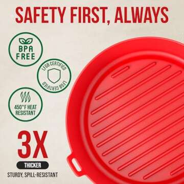 WAVELU Air Fryer Silicone Pot Liner | EXTRA STRONG | Food Safe Air fryers Accessories | Replacement of Flammable Parchment Paper Liners | No More Harsh Cleaning Basket After Using Airfryer (3-5QT)