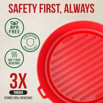 WAVELU Air Fryer Silicone Pot Liner | EXTRA STRONG | Food Safe Air fryers Accessories | Replacement of Flammable Parchment Paper Liners | No More Harsh Cleaning Basket After Using Airfryer (3-5QT)