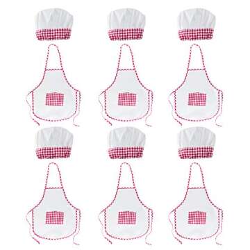 Super Z Outlet 12pc Set Complete Kids Cooking and Baking Apron With Pocket and Chef Hat Dress Up Set...
