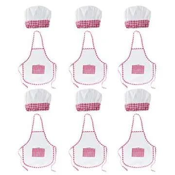 Super Z Outlet 12pc Set Complete Kids Cooking and Baking Apron With Pocket and Chef Hat Dress Up Set...