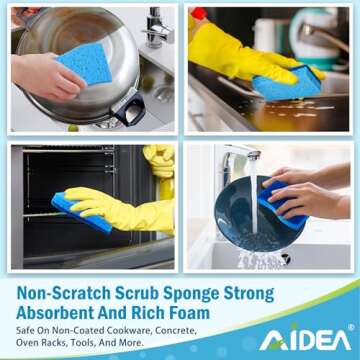 AIDEA Non Scratch Kitchen Sponges for Everyday Cleaning