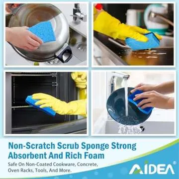 AIDEA Non Scratch Kitchen Sponges for Everyday Cleaning