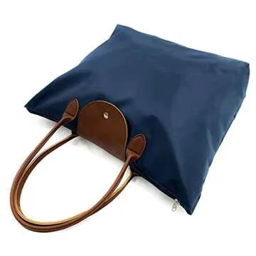 Stylish Lightweight Tote Handbag for Women - Navy
