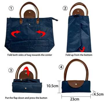 Stylish Lightweight Tote Handbag for Women - Navy
