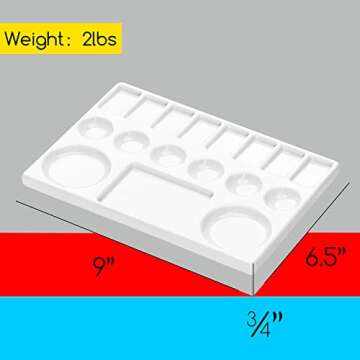 MEEDEN Ceramic Watercolor Palette - 17 Well Mixing Tray for Artists