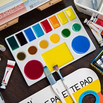 MEEDEN Ceramic Watercolor Palette for Artists and Painters