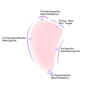 Top Plaza Gua Sha Scraping Massage Tool 100% Hand Made Natural Rose Quartz Jade Guasha Board SPA Acupuncture Therapy Massage Stones-Set of 5