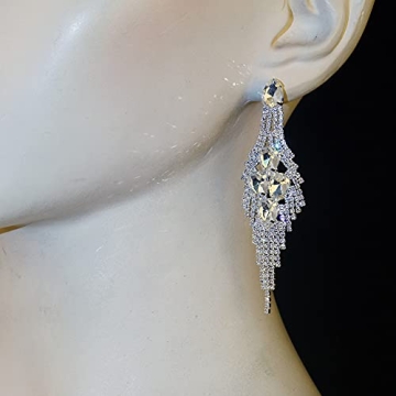 Shop CHRAN Silver Teardrop Crystal Earrings for Her
