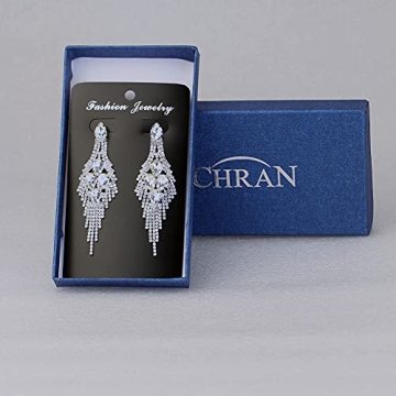 Shop CHRAN Silver Teardrop Crystal Earrings for Her