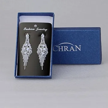 Shop CHRAN Silver Teardrop Crystal Earrings for Her