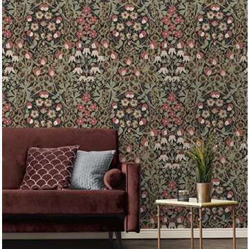 NextWall Tulip Garden Floral Removable Wallpaper