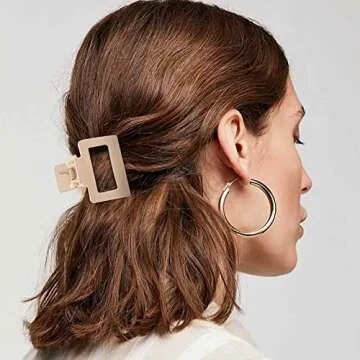 Hair Clips Pack of 10 - 4.1 Neutral Square Clips for Women & Girls, 2 Medium Thick/Thin Hair Clips, Cute Small Rectangle Clips, Strong Nonslip Hold Hair Accessories