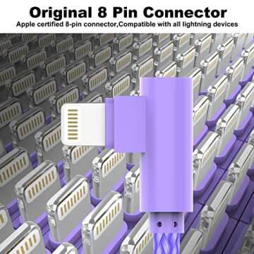 iPhone Charger 3FT 90 Degree Lightning Cable [Apple MFi Certified] 3 Pack Long iPhone Cable Right Angle Nylon Braided iPhone Charging Cord Compatible with iPhone14/13/12/11/XS/X/8/7/iPad