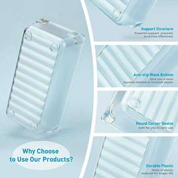 Kootek 7 Pcs Drawer Organizers 4-Size Makeup Desk Drawer Organizer Plastic Bathroom Storage Bins Versatile Trays Vanity Dividers Container for Bedroom Dresser Kitchen Office