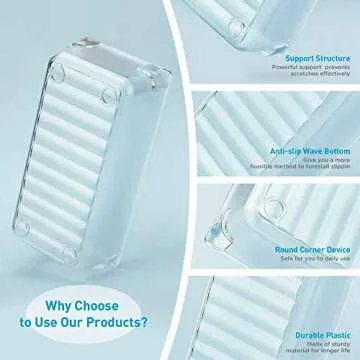 Kootek 7 Pcs Drawer Organizers 4-Size Makeup Desk Drawer Organizer Plastic Bathroom Storage Bins Versatile Trays Vanity Dividers Container for Bedroom Dresser Kitchen Office