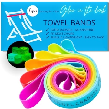 Towel Bands (6-Pack) Perfect for Beach, Pool & Cruise Chairs