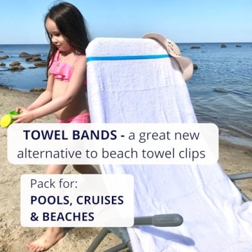 Towel Bands for Beach and Pool Chairs - 6-Pack