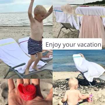 Towel Bands for Beach and Pool Chairs - 6-Pack