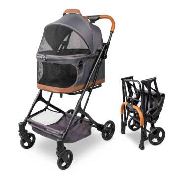 WONDERFOLD P2 Pet Stroller - Easy Folding & Safe Features